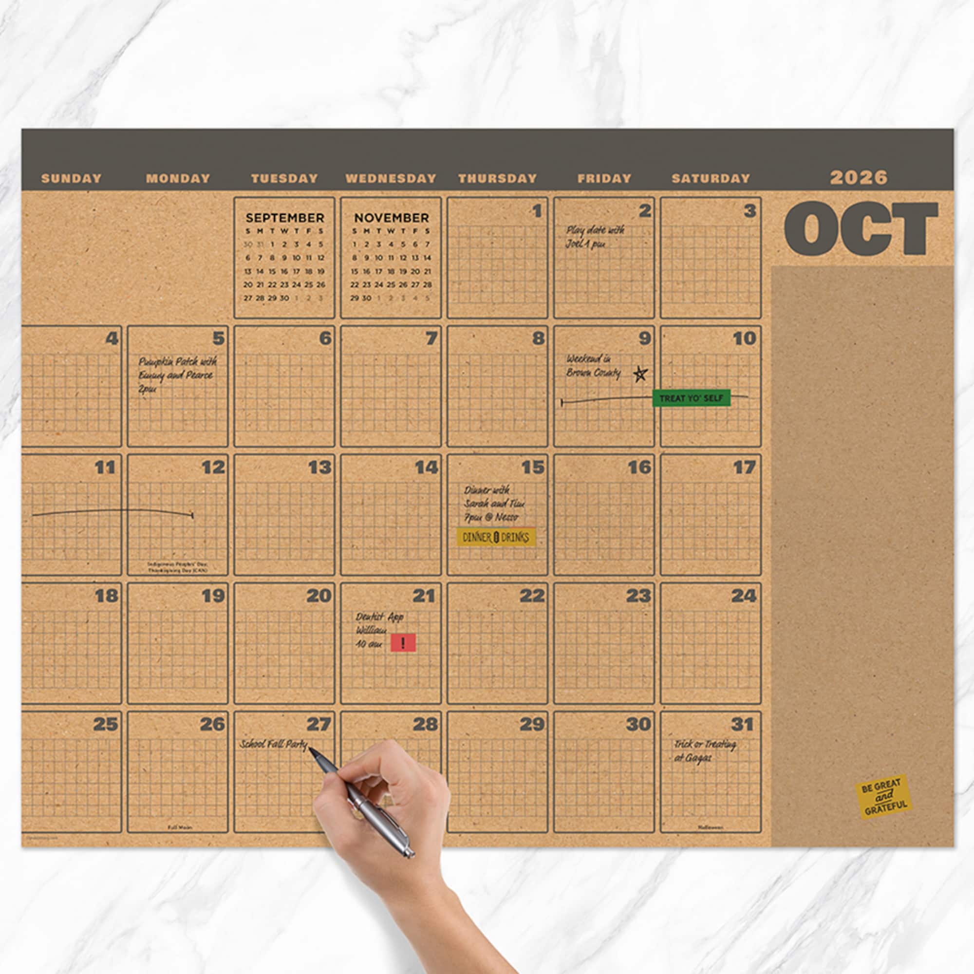 TF Publishing Large 2026-27 Trail & Timber Desk Pad Monthly Blotter Calendar
